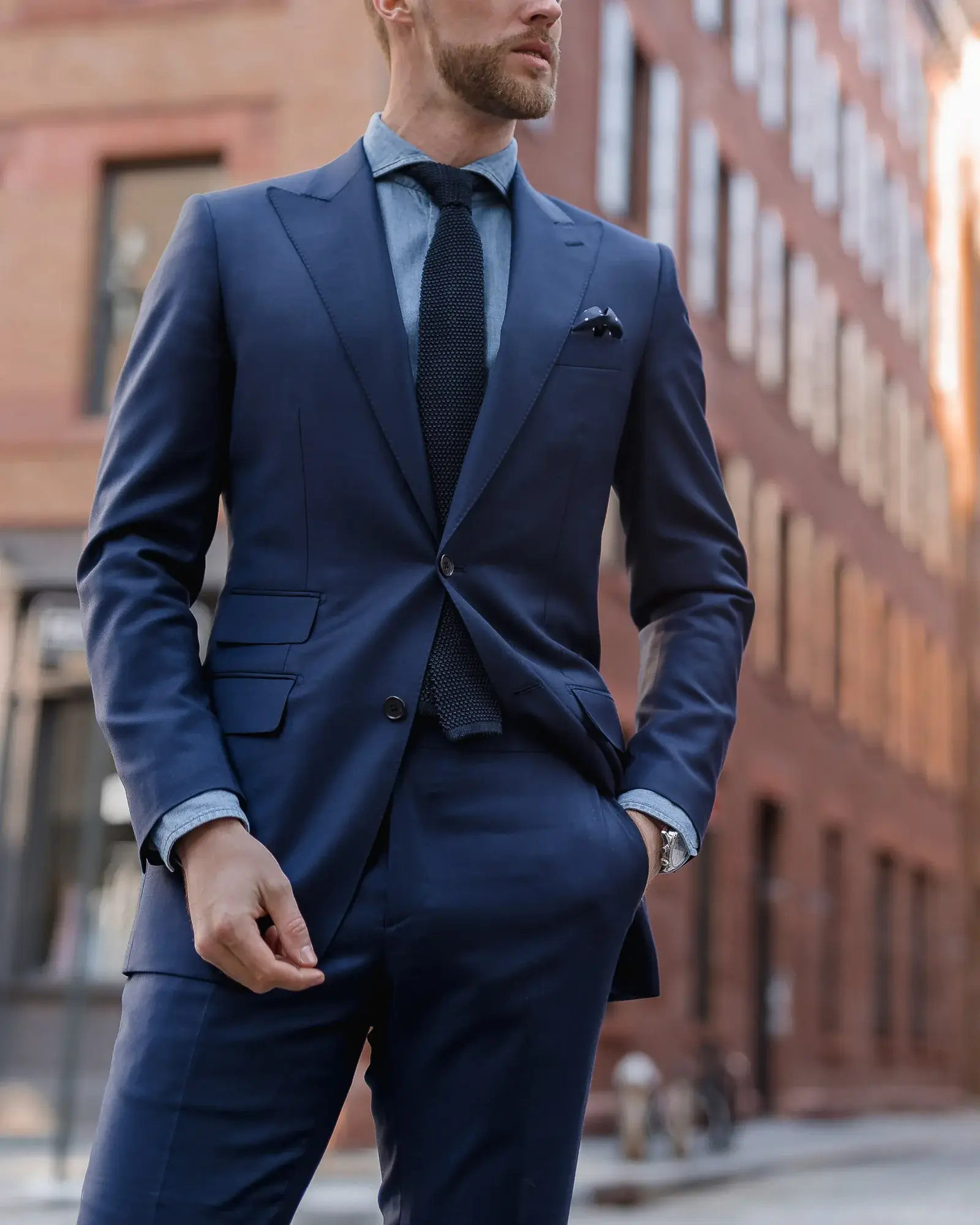A perfectly tailored bespoke suit