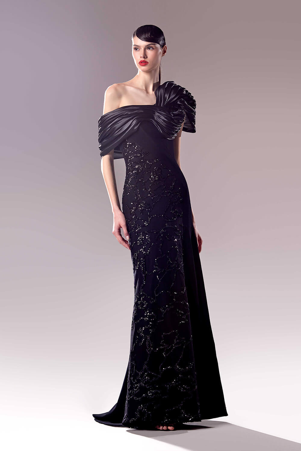 An elegant and unique couture gown